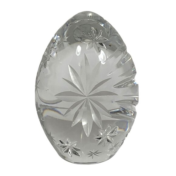 Y2K Handmade Sullivans 24% PBO Polish Crystal Egg Paperweight Starburst Design - Picture 1 of 7